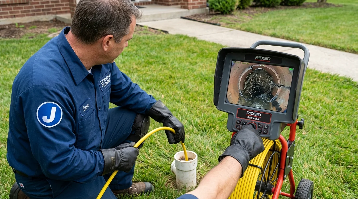 Sewer camera inspection being performed by Johns Plumbing LLC in Waukee